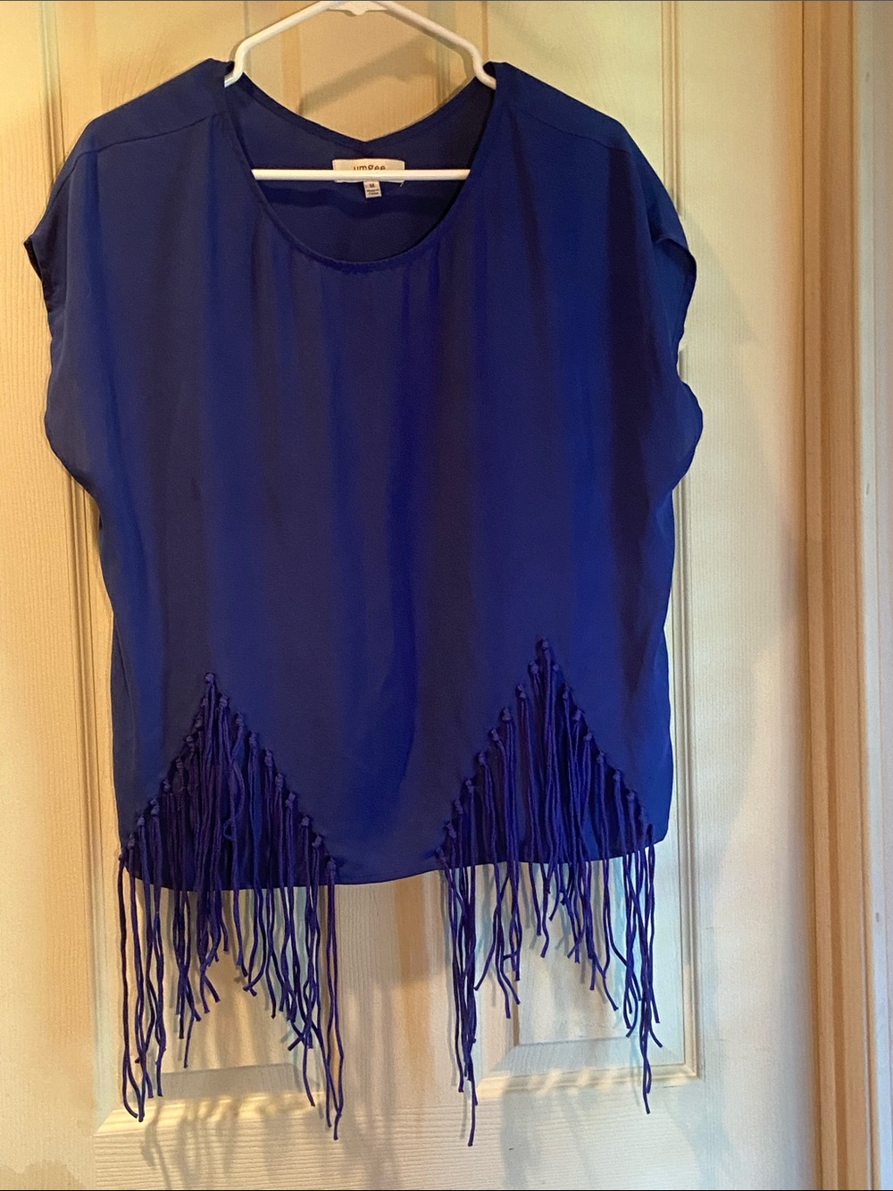 Umgee Royal Blue Fringe Tunic Top